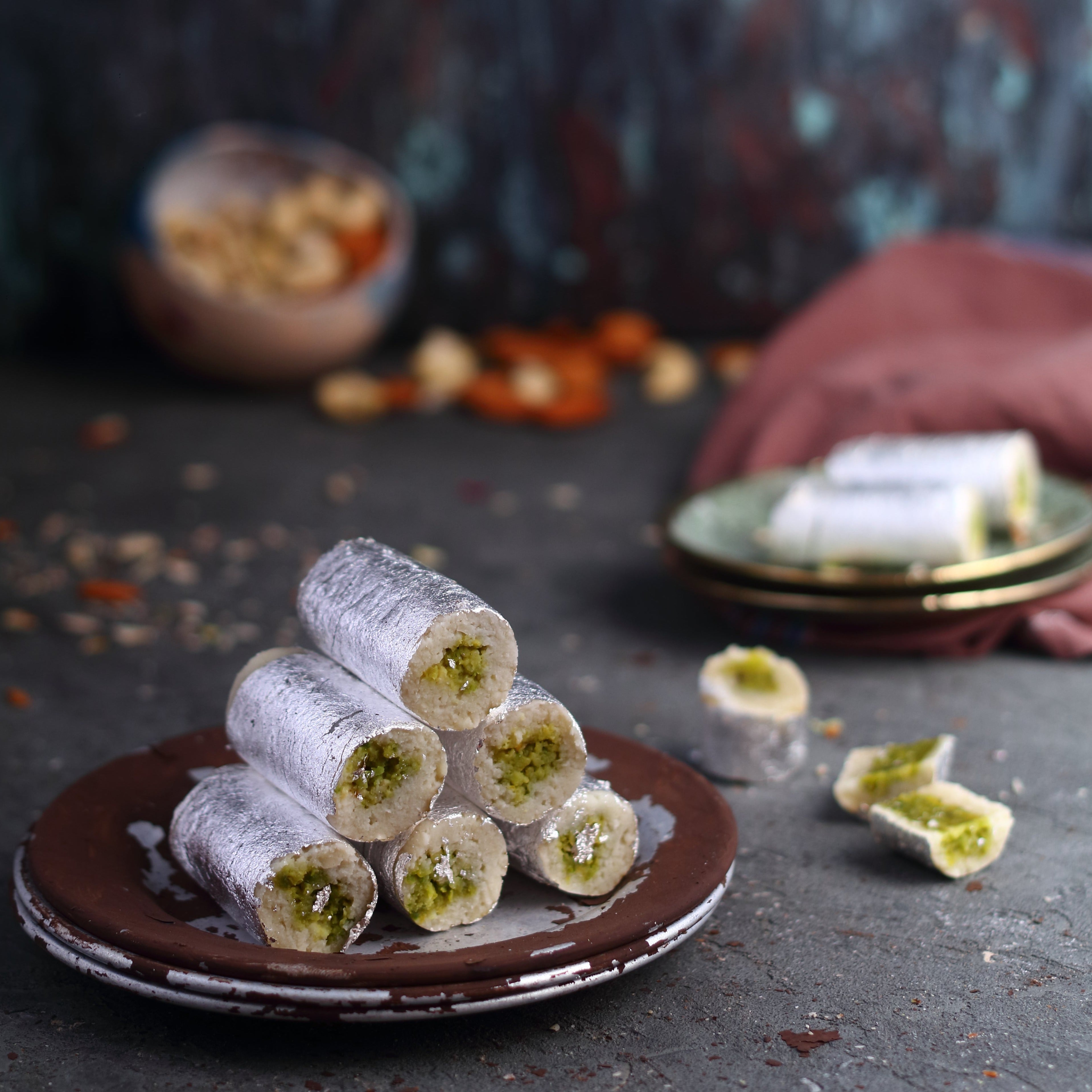 Almond House Badam Pista Roll - Safuron