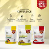 Bhoj Masale Haldi,Dhaniya And Kashmiri Lal Mirch Powder Combo Pack Bhoj Masale