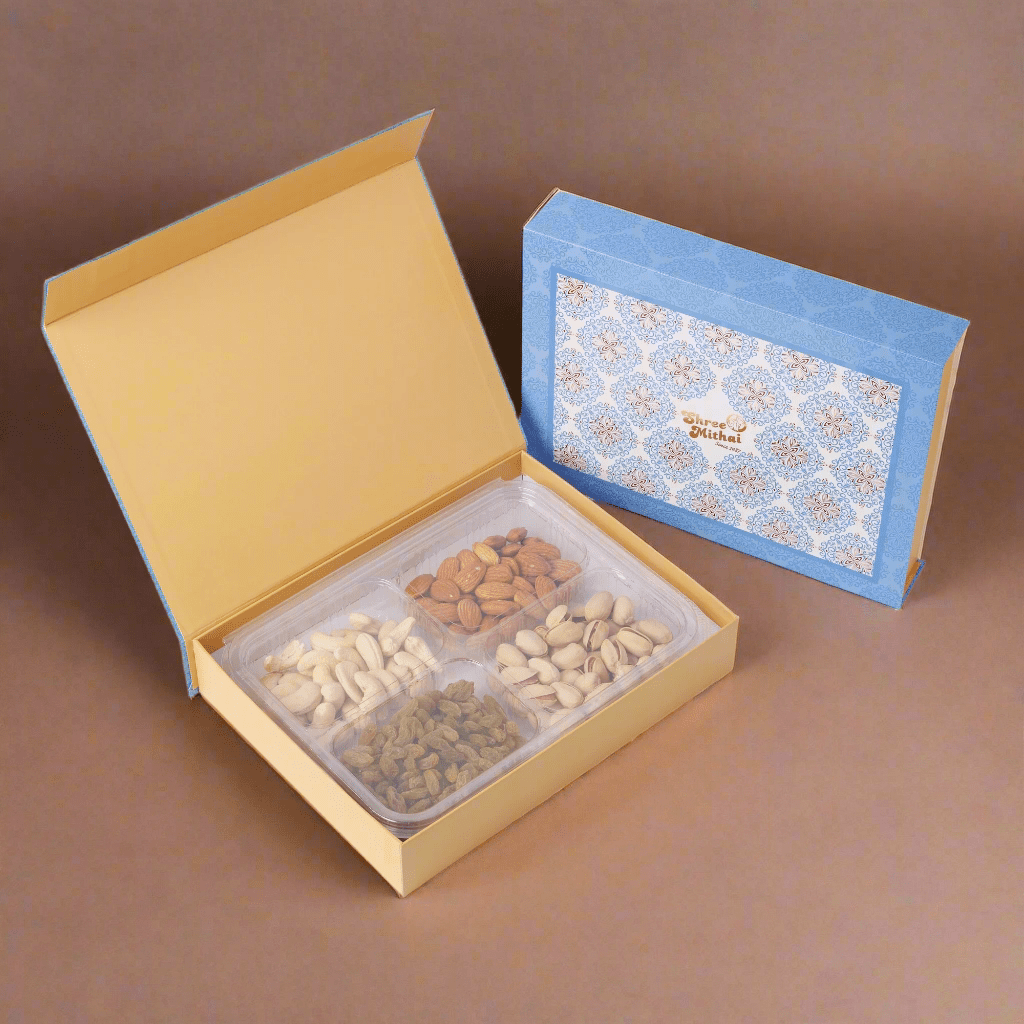 Shree Mithai Blue Titanium Dry Fruit Box - Safuron
