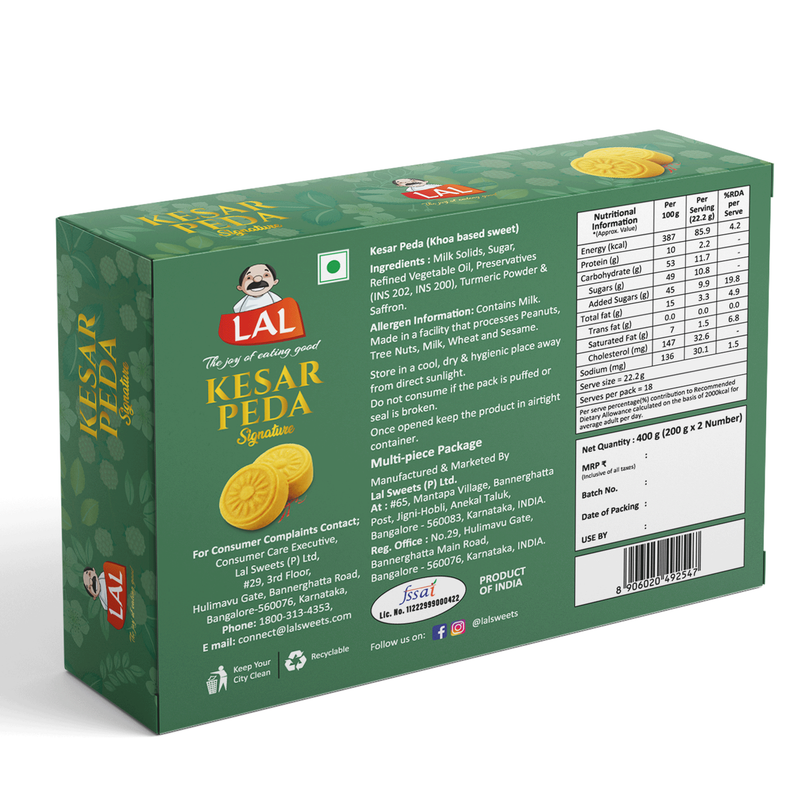 Lal Sweets Kesar Peda Lal Sweets