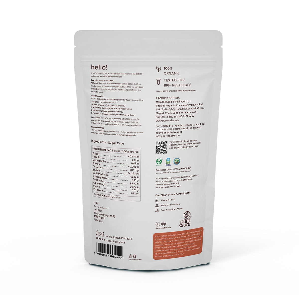 Pure & Sure Organic Sugar Brown Pure & Sure
