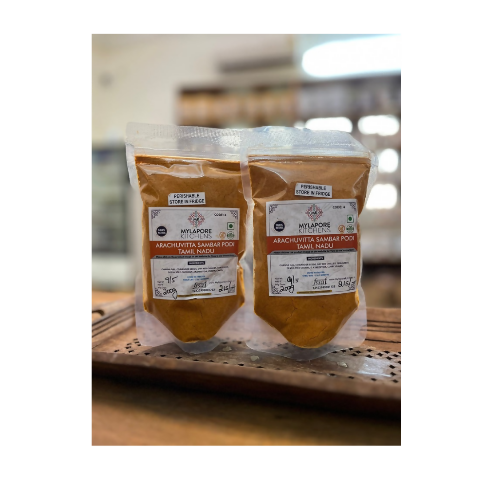 Mylapore Kitchens Arachuvitta Sambar Podi - (Tamizhnadu style with less coconut) - Safuron