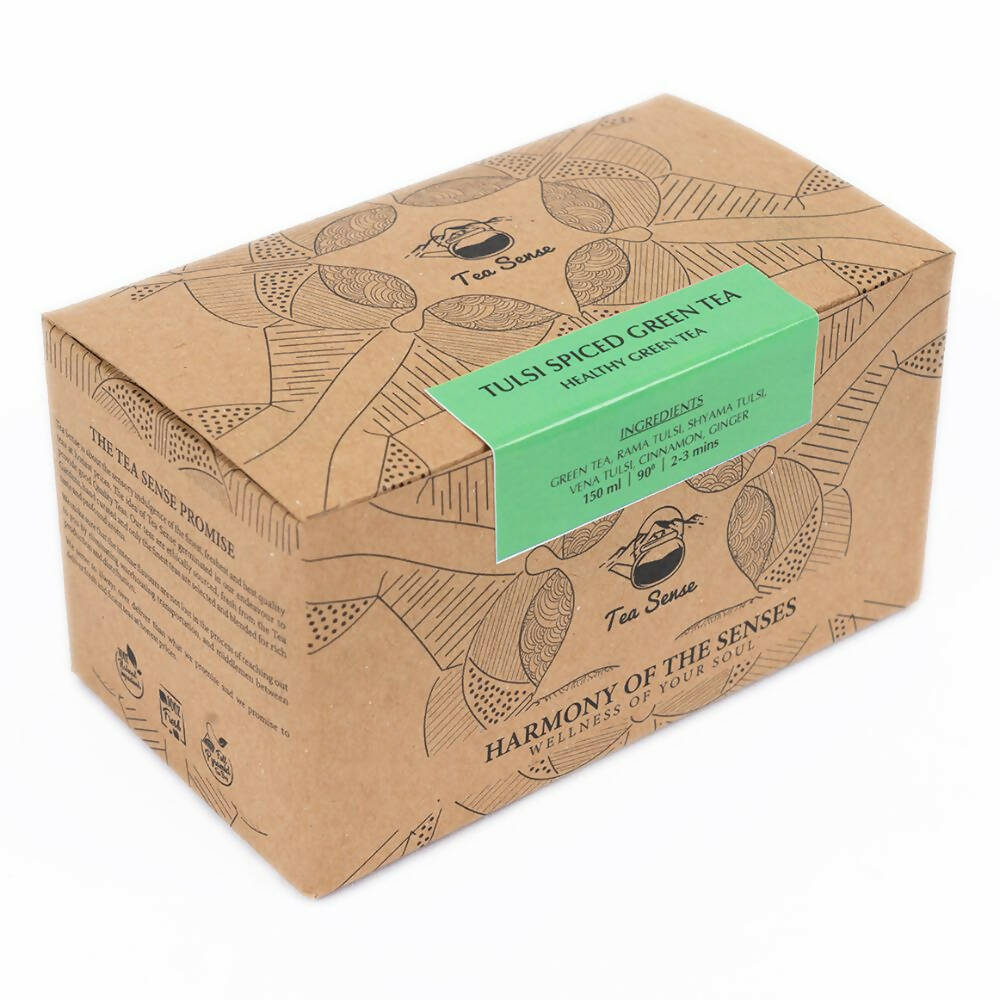 Tea Sense Tulsi Spiced Green Tea Bags Box - Safuron