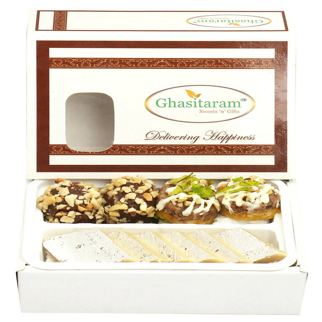 Ghasitaram Assorted Box Pure Kaju Katlis, Dryfruit Sweets - Safuron