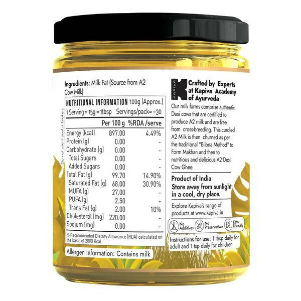 Kapiva A2 Desi Cow Ghee | Pure and Natural Ghee From A2 Cow Milk | Organic Cow Ghee Kapiva Ayurveda