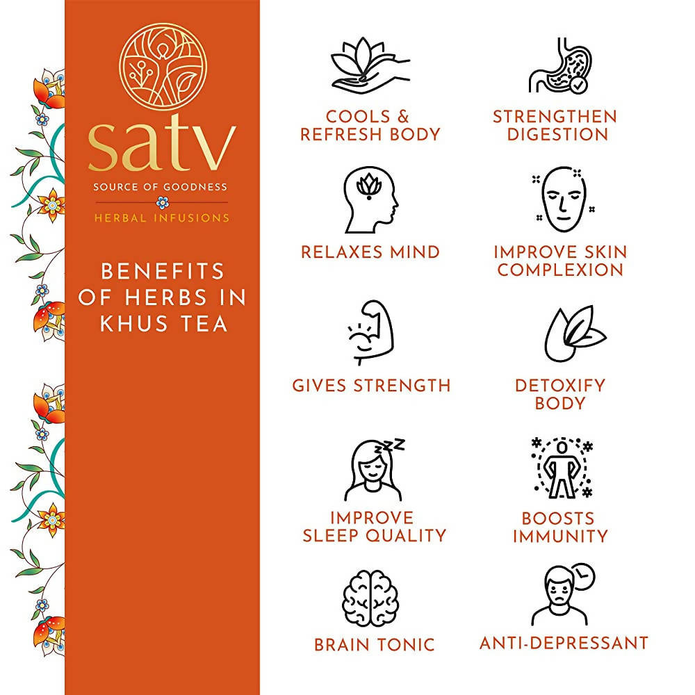 Satv Koolant Khus Herbal Infusion Tea Bags Satv Source of Goodness