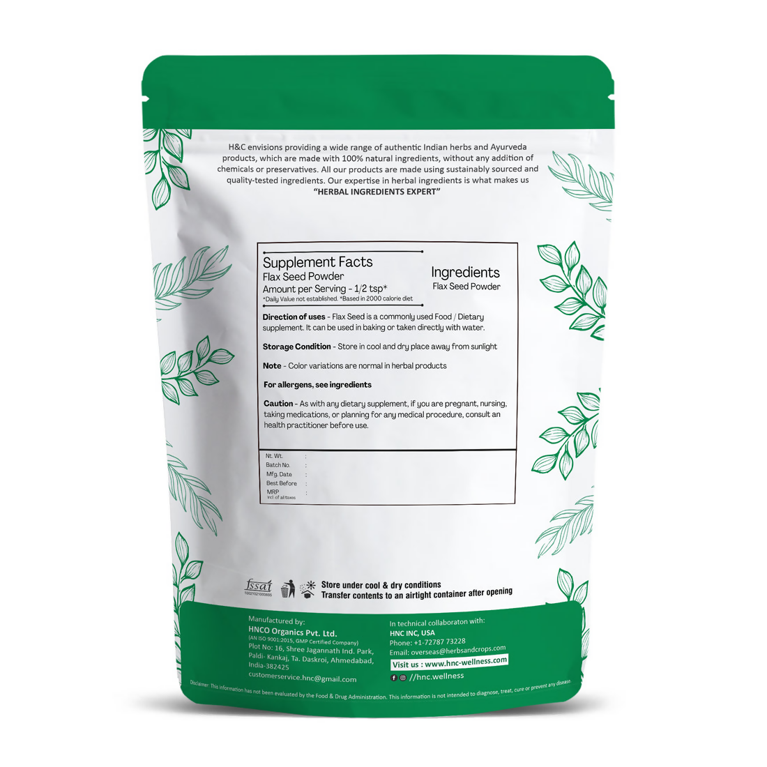 H&C Herbal Flax Seed Powder H&C Herbal