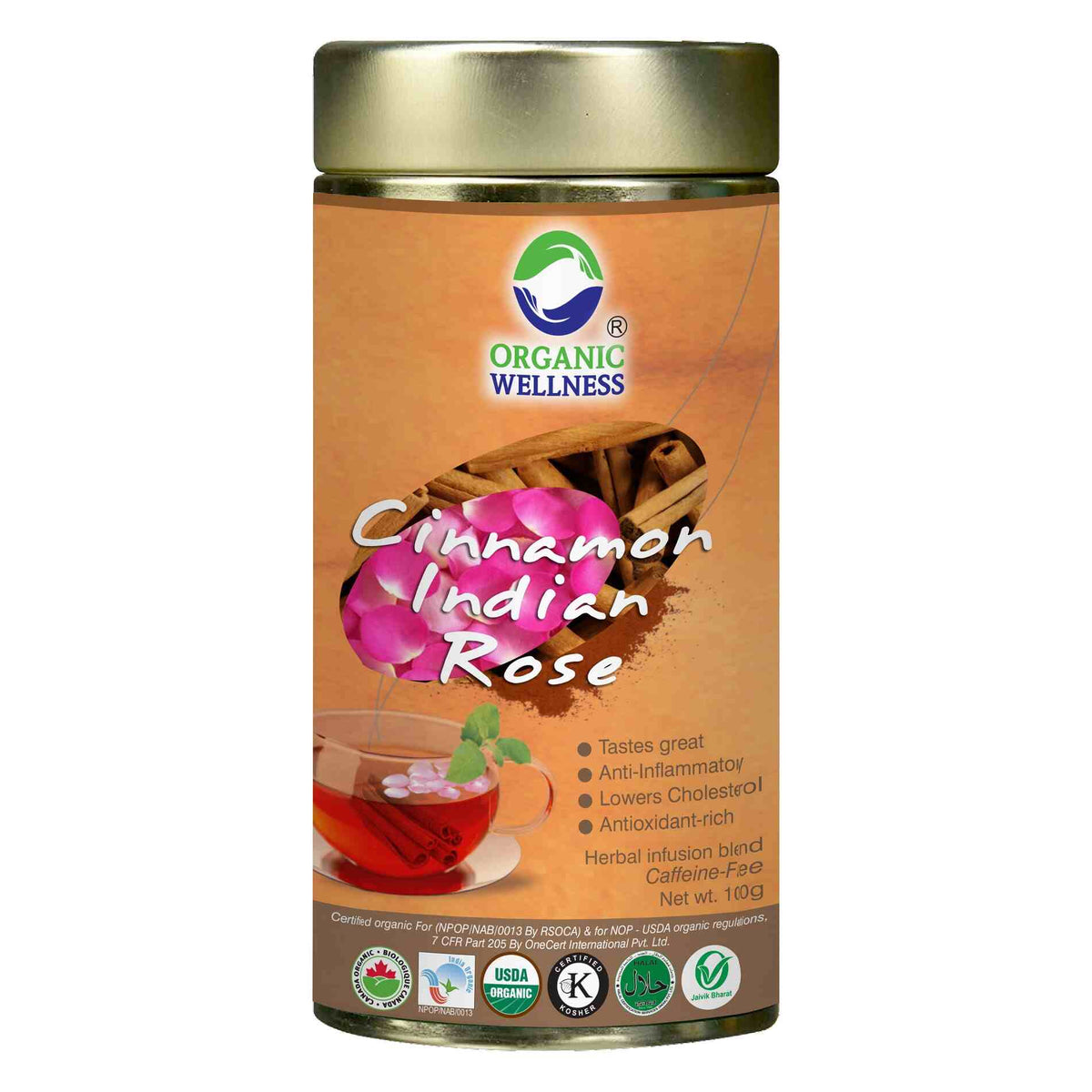 Organic Wellness Cinnamon Indian Rose Leaf Tea Organic Wellness