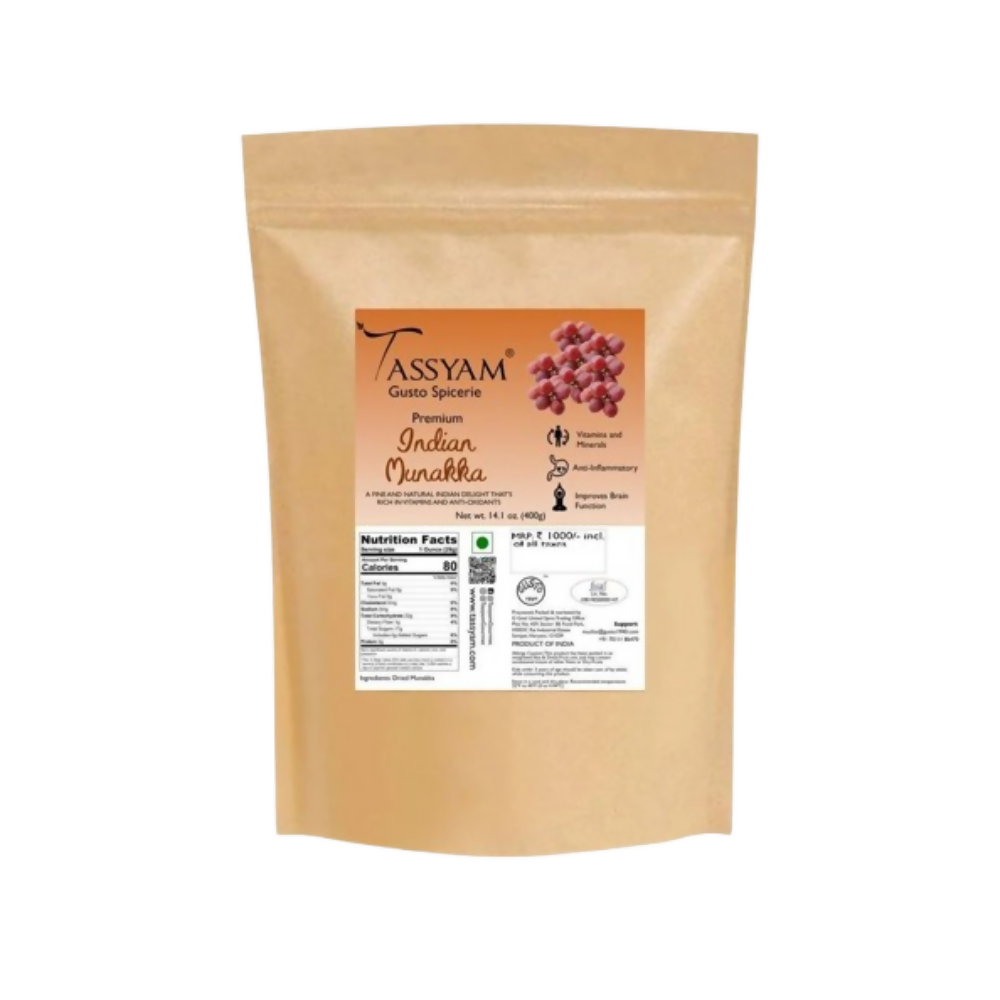 Tassyam Organics Munakka Raisins - Pouch - Safuron