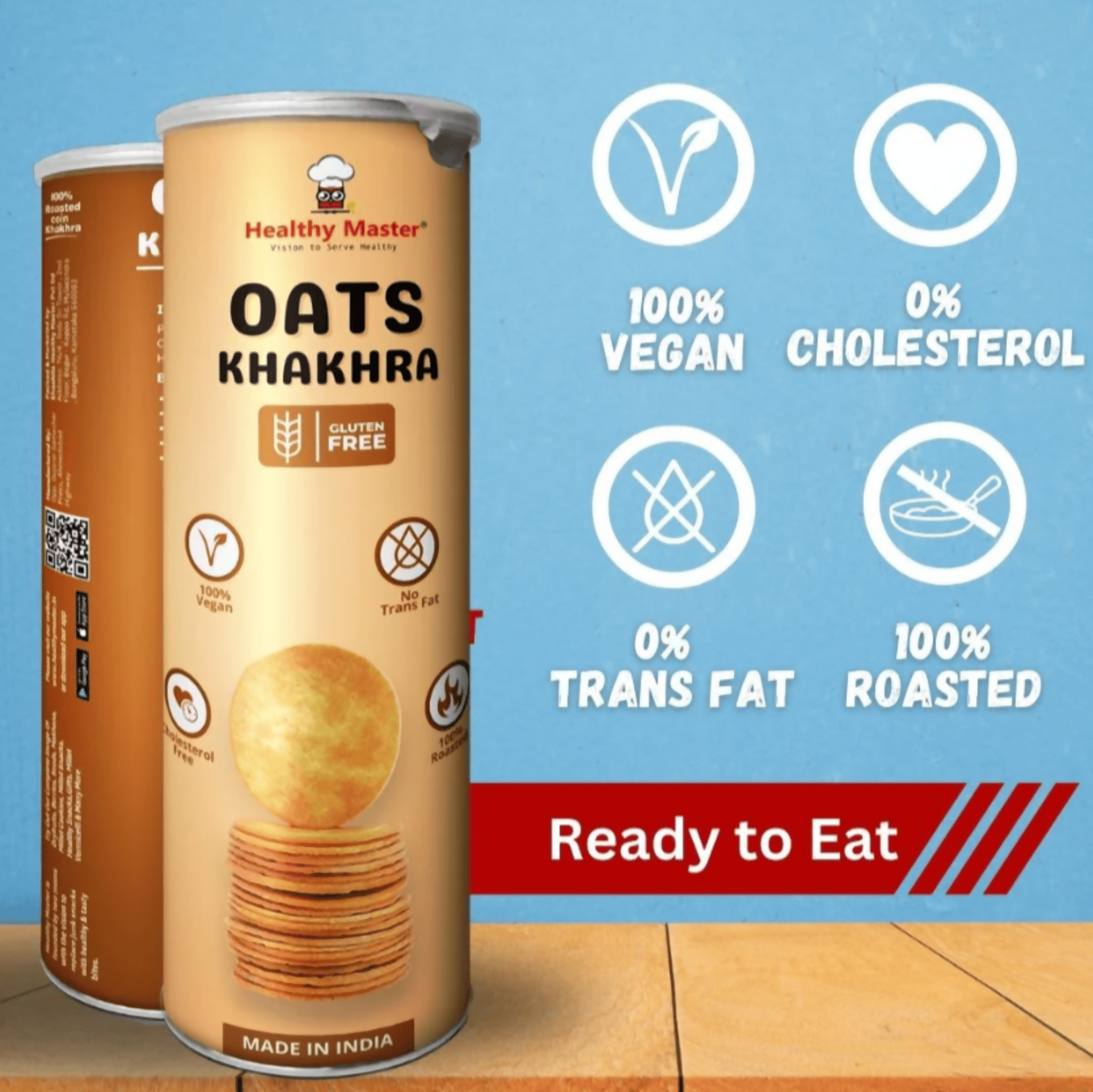 Healthy Master Roasted Oats Khakhra – Coin-Sized Crackers Healthy Master