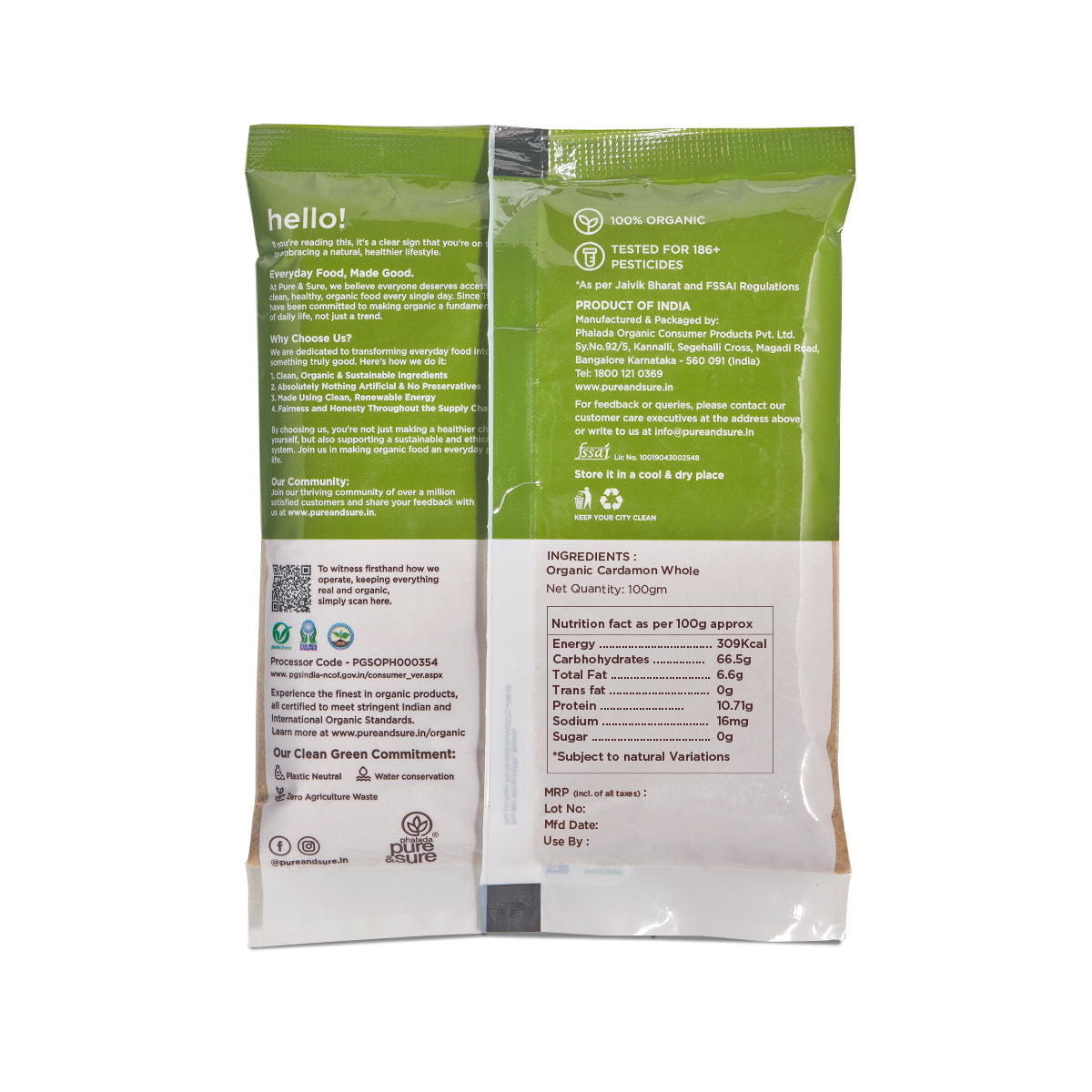 Pure & Sure Organic Cardamom Whole Pure & Sure