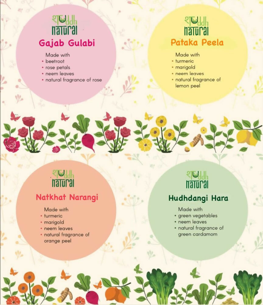 Shuddh Natural Ubtan Based Herbal Gulal, Ayurvedic Thandai Powder, Kashmiri Kahwa, Natural Honey | Holi Gift Hamper Shuddh Natural