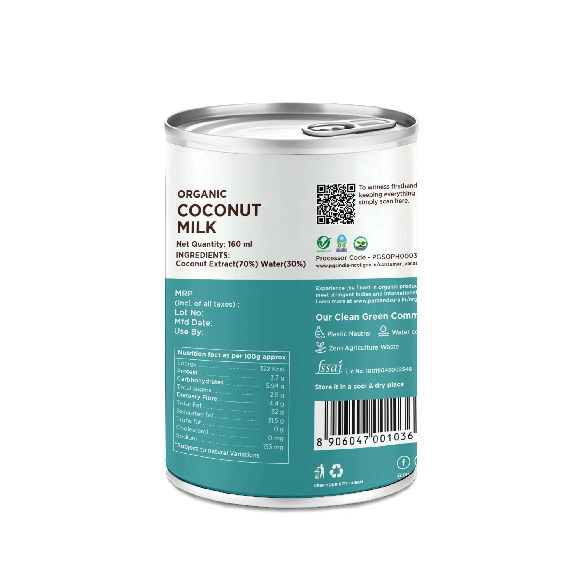 Pure & Sure Organic Coconut Milk Pure & Sure