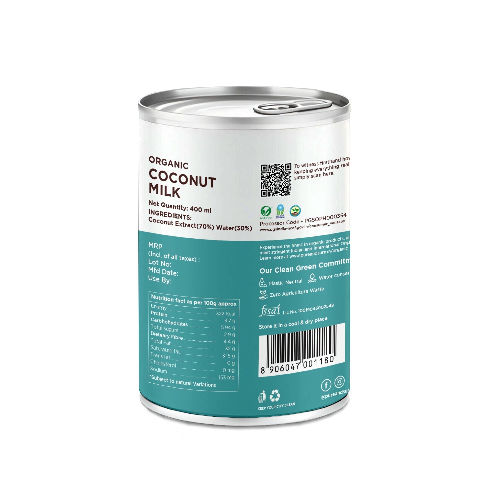 Pure & Sure Organic Coconut Milk Pure & Sure