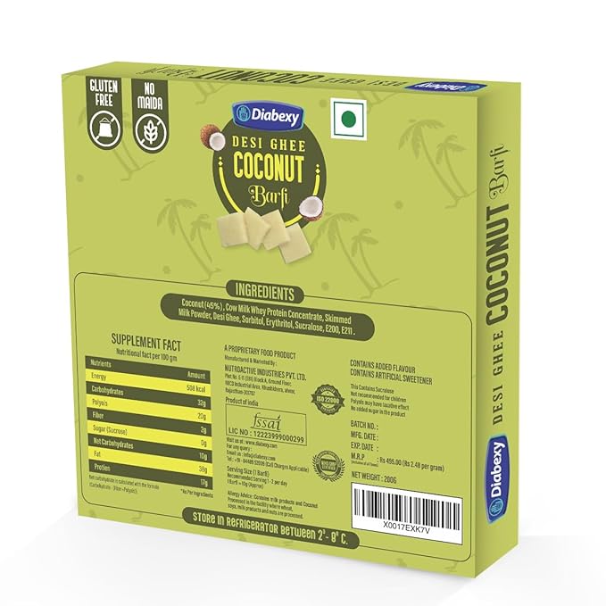 Diabexy Desi Ghee Coconut Barfi Diabexy