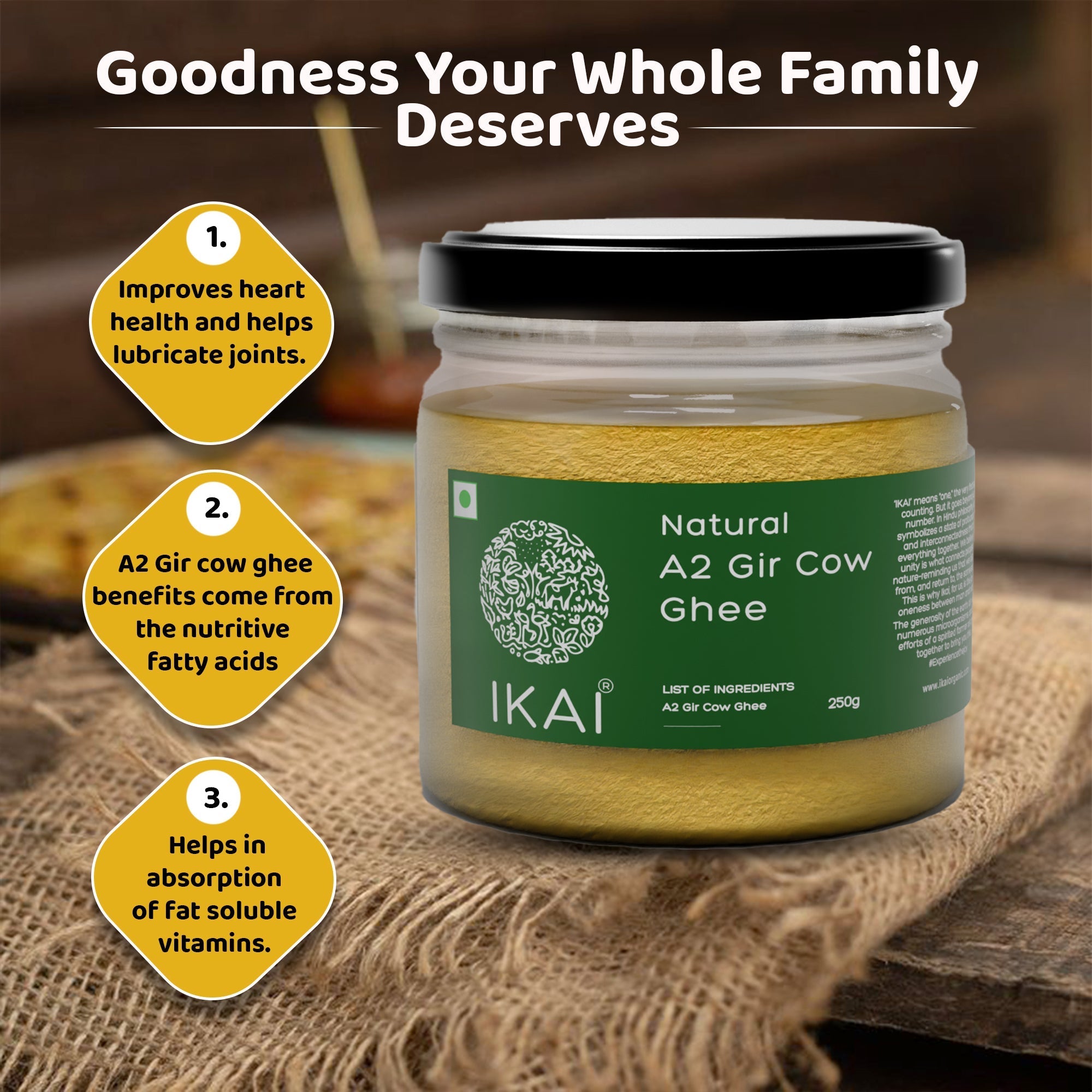 IKAI Natural A2 Gir Cow Ghee IKAI