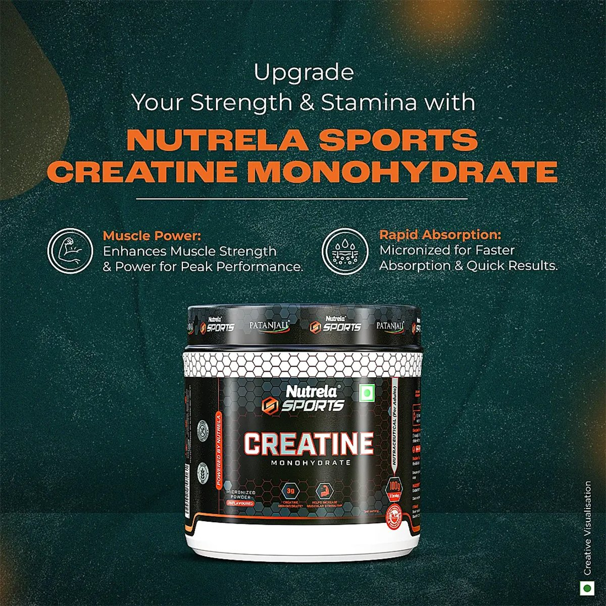 Patanjali Nutrela Sports Creatine Monohydrate Patanjali