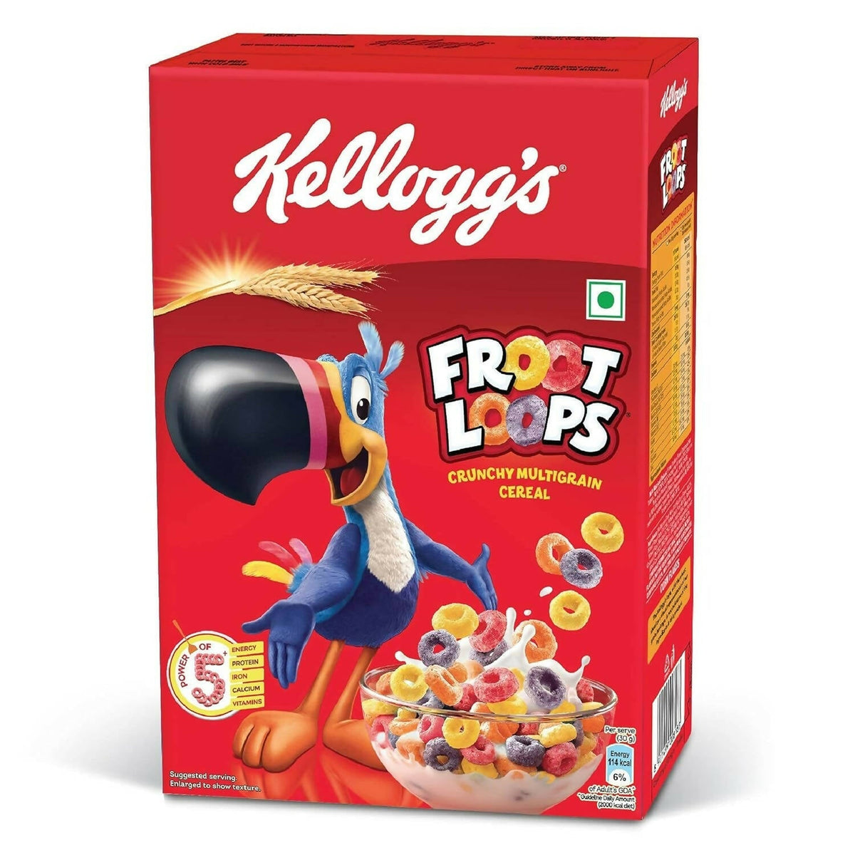 Kellogg’s Froot Loops Crunchy Multigrain Breakfast Cereal for Kids, Mixed Fruit Flavor Kellogg's