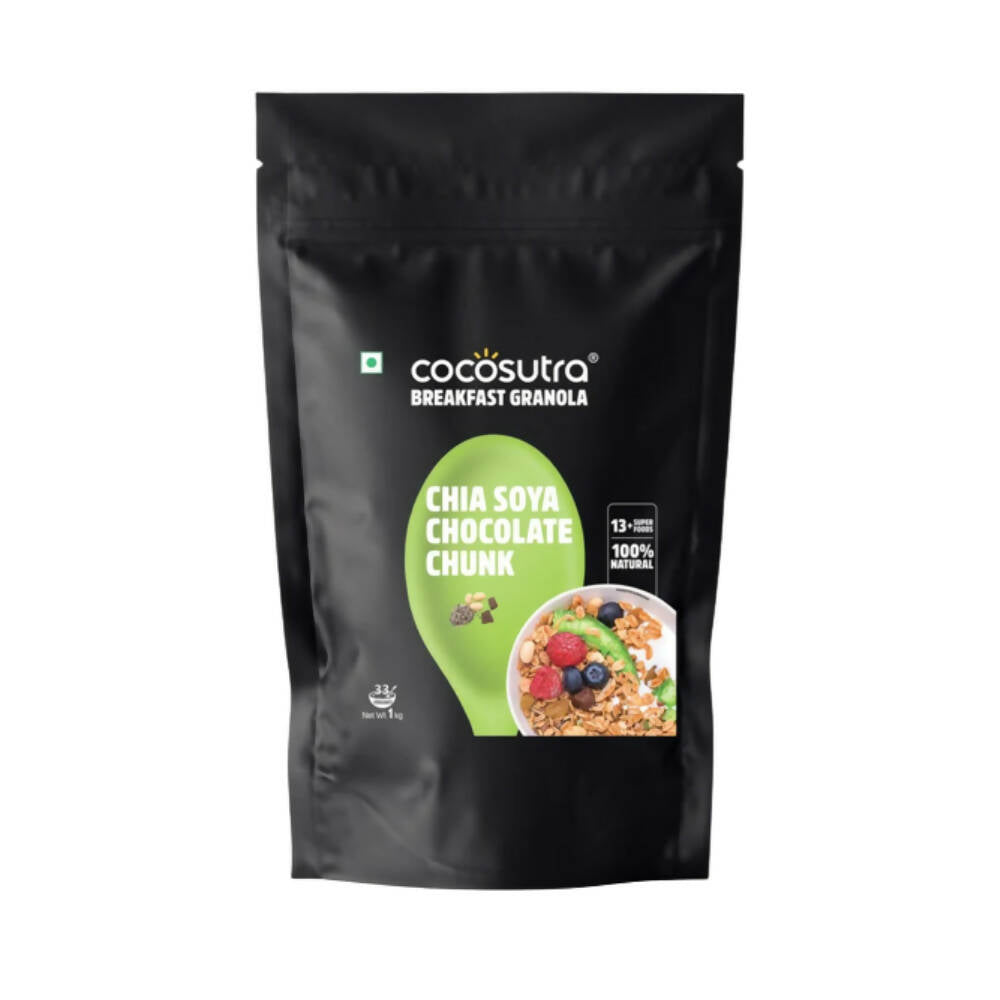 Cocosutra Chia Soya Chocolate Chunk Breakfast Granola - Safuron