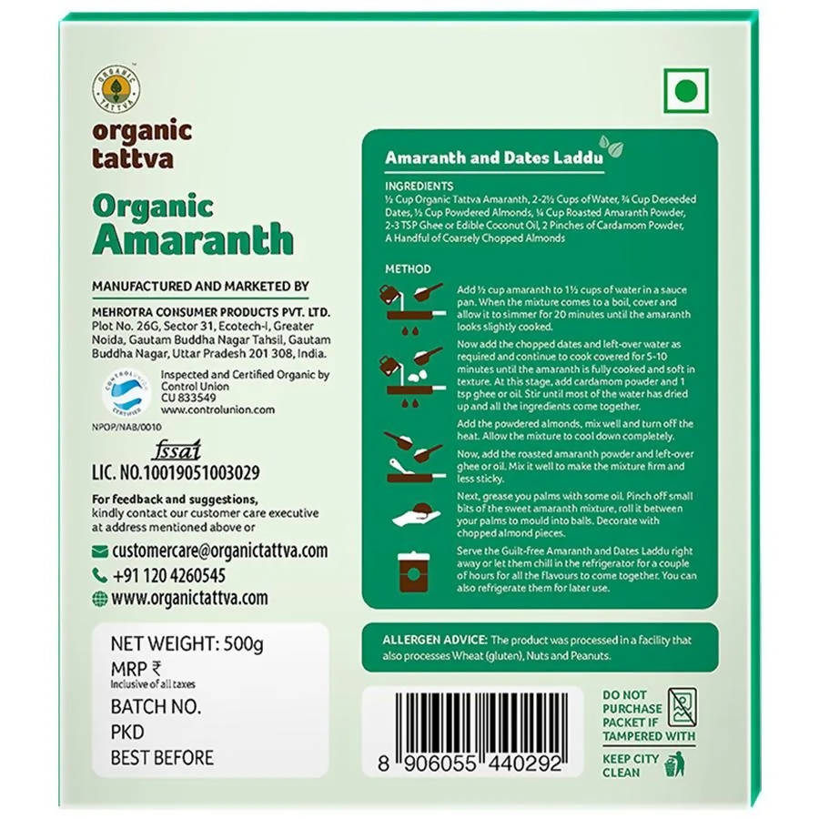 Organic Tattva Amaranth (Rajgeera) Seeds Organic Tattva