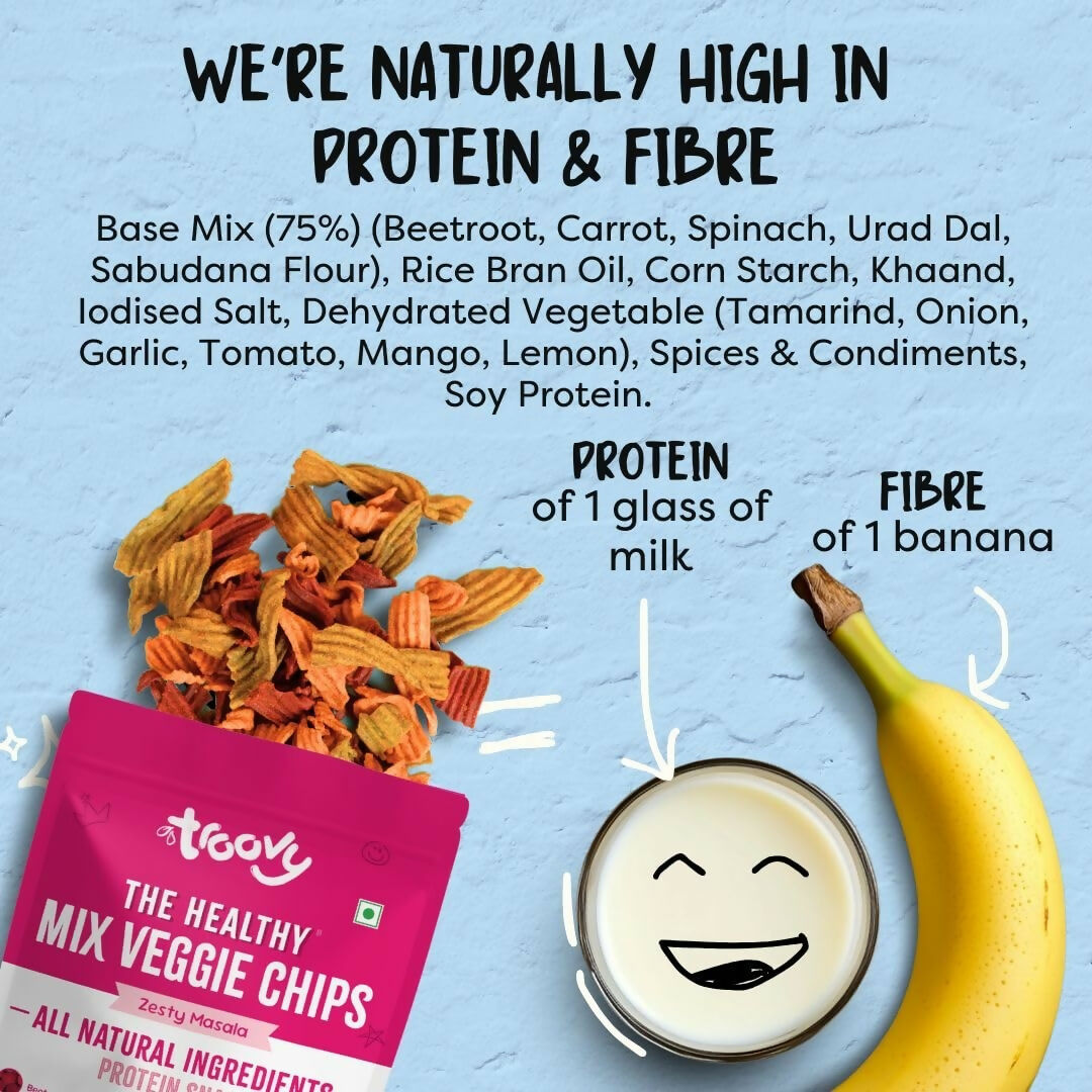 Troovy Healthy Masala Vegetable Chips Tasty & High Protein Snacks Troovy