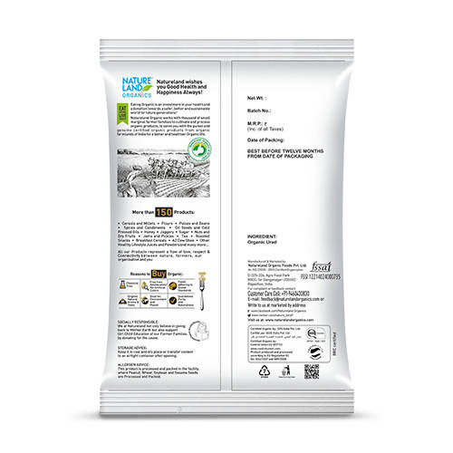 Nature Land Organics Urad White Whole (Gota) Nature Land Organics