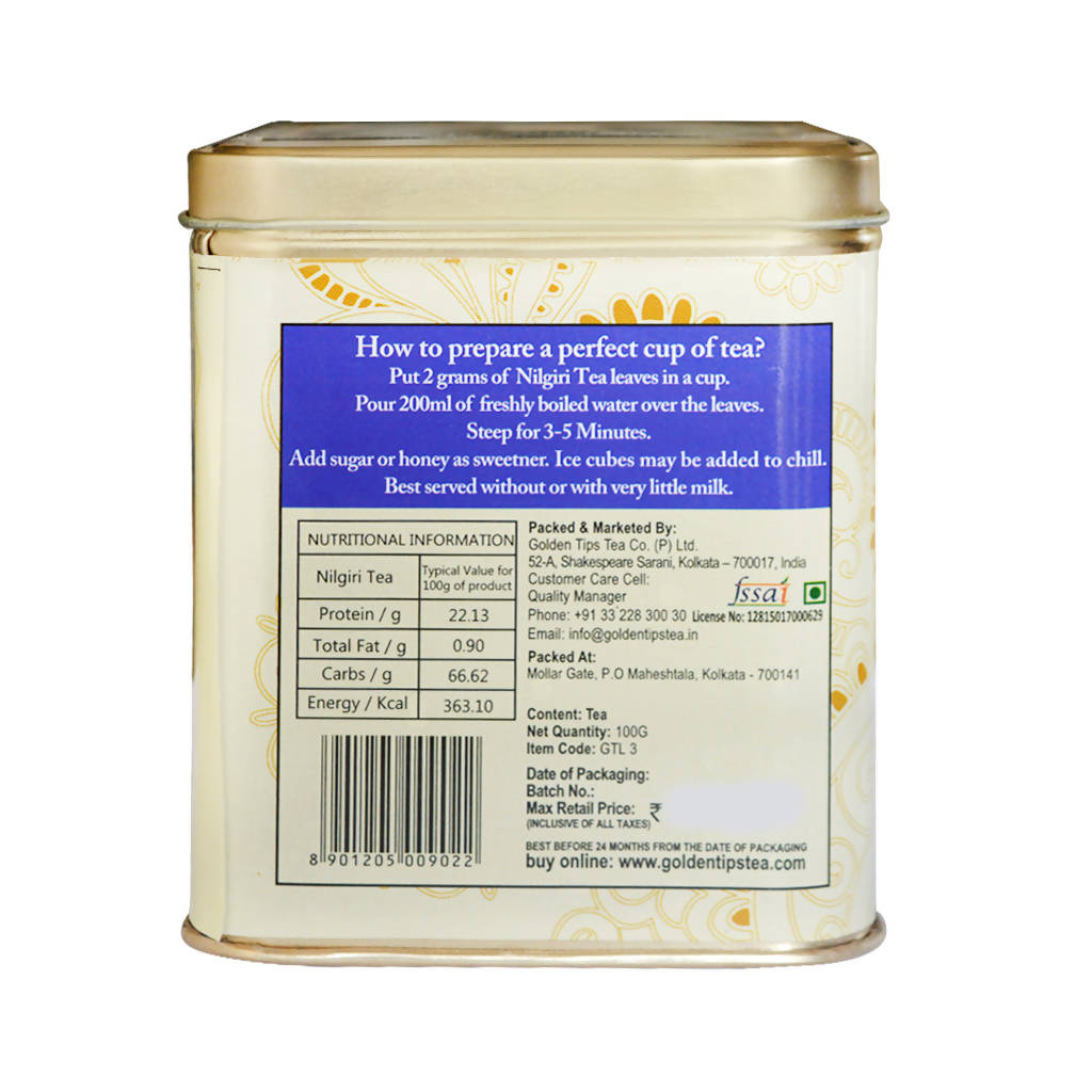 Golden Tips Nilgiri Tea - Tin Can Golden Tips