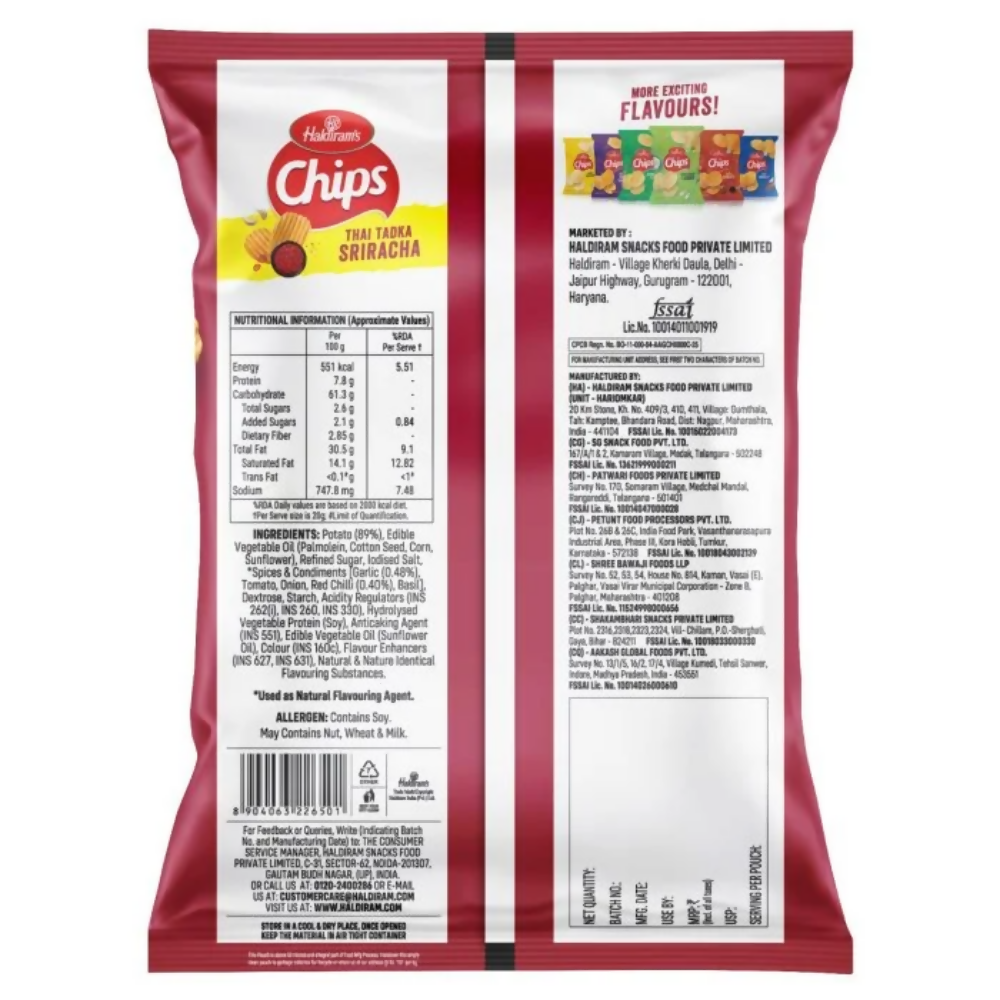 Haldiram's Thai Tadka Sriracha Potato Chips Haldiram's