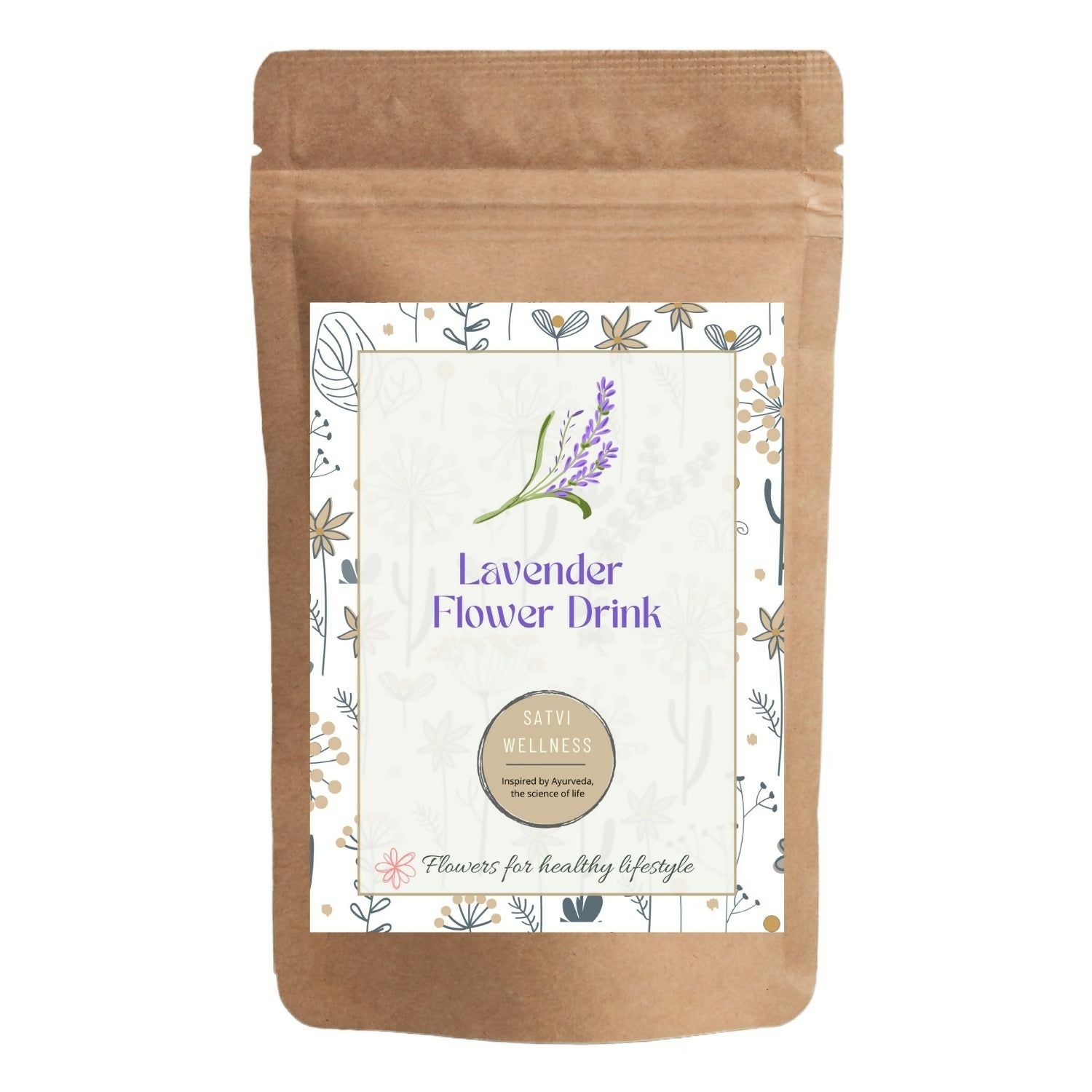 Satvi Wellness Lavender flower Tea | Lavender tea | Lavender flower drink mix - Safuron