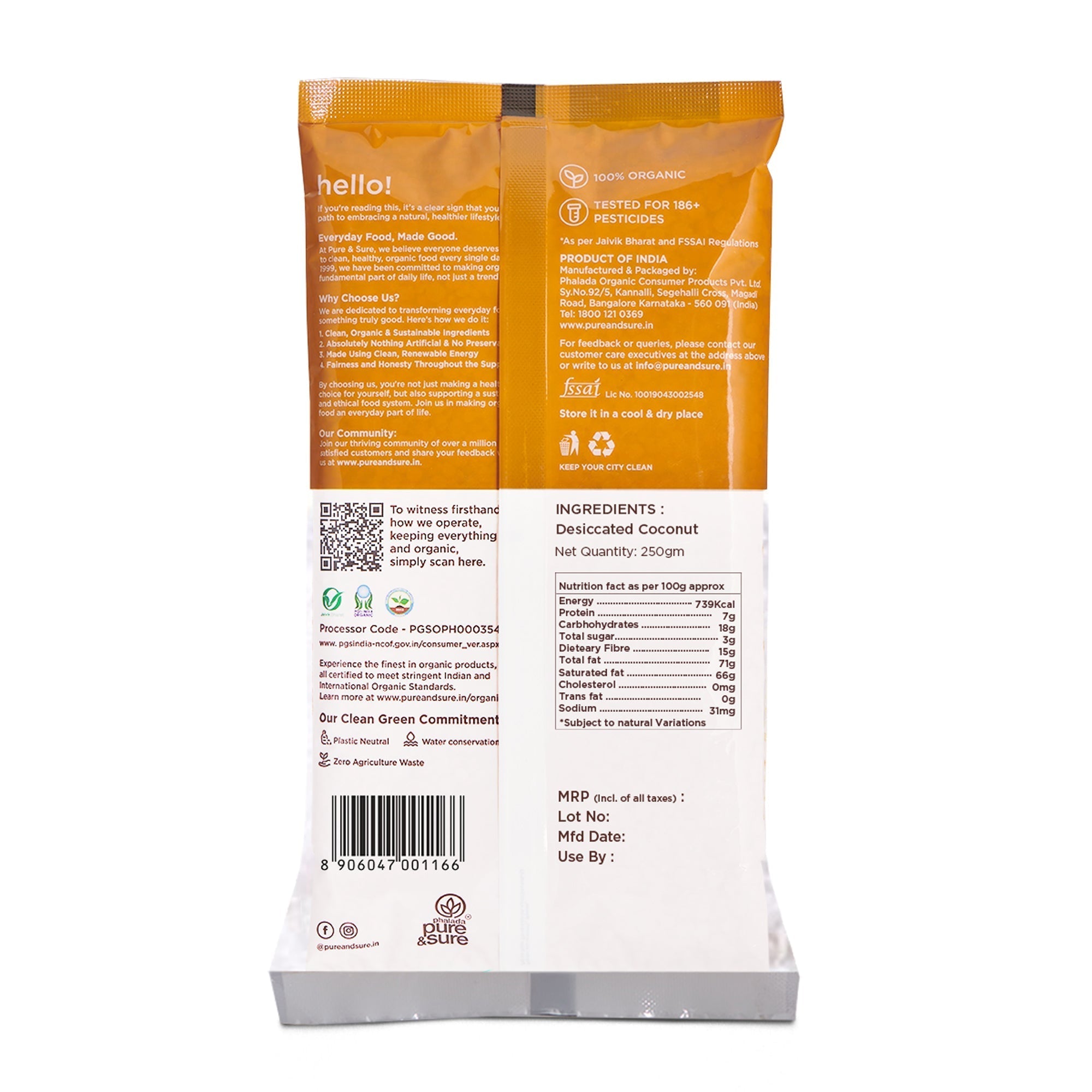 Pure & Sure Organic Desiccated Coconut Powder Pure & Sure