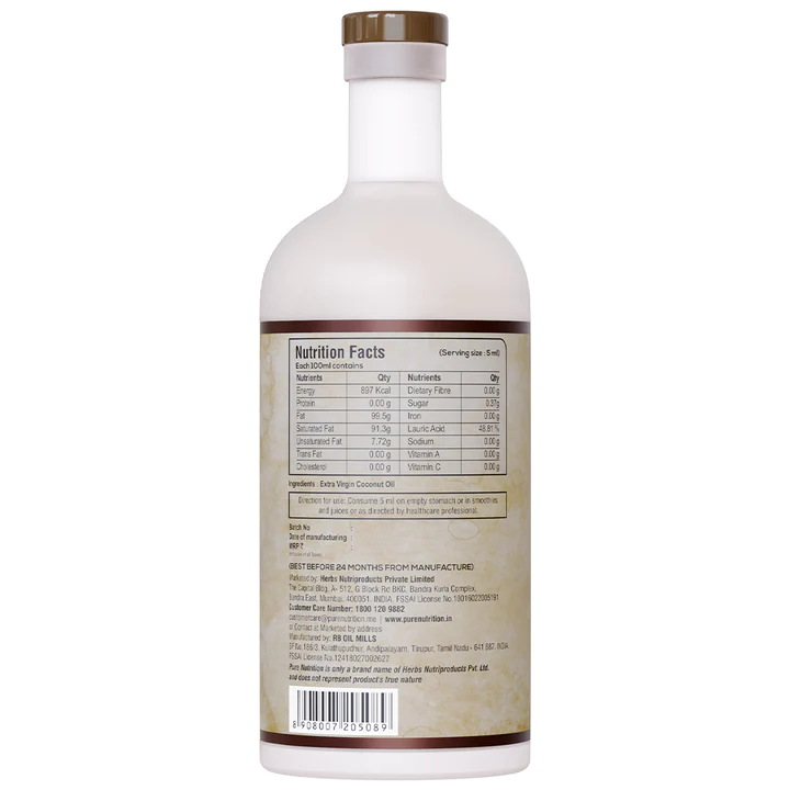 Pure Nutrition Cold Pressed Raw Virgin Coconut Oil Pure Nutrition