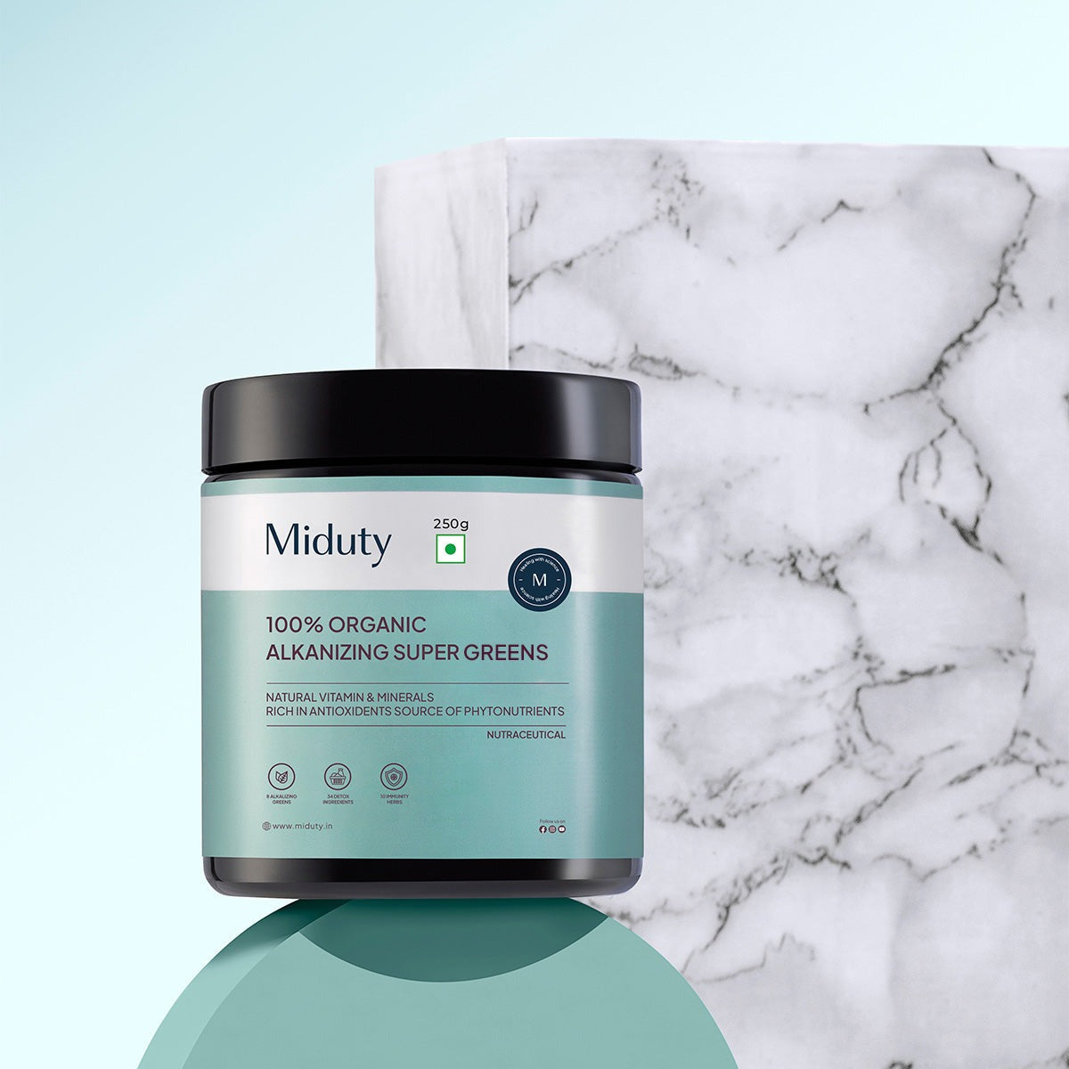 Miduty by Palak Notes 100% Organic Alkalizing Super Greens Powder Palak Notes