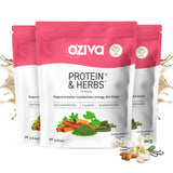 OZiva Protein & Herbs for Women - Protein Powder to Reduce Body Fat, Manage Weight & Metabolism, No Added Sugar - Safuron