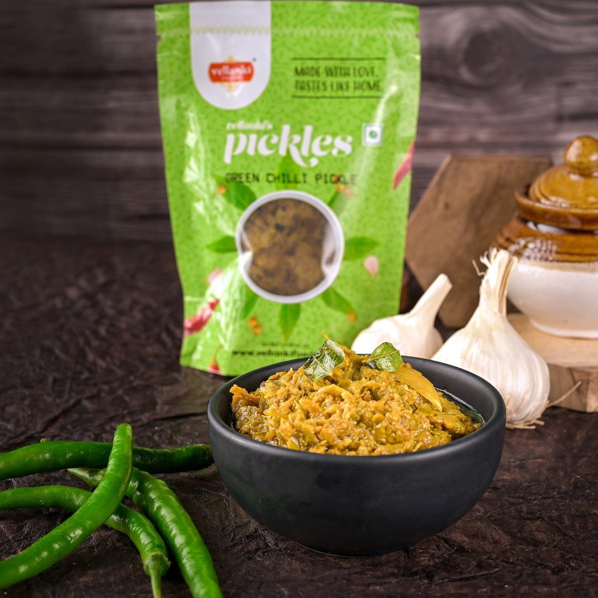 Vellanki Foods - Green Chilli Pickle / Hari Mirch Ka Achaar Vellanki Foods