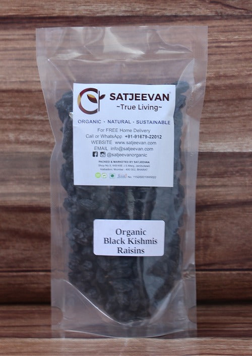 Satjeevan Organic Black Kishmis Raisins Satjeevan