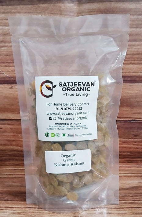 Satjeevan Organic Green Kishmis Raisins Satjeevan