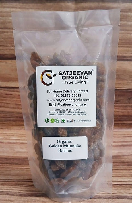 Satjeevan Organic Golden Munakka Raisins Satjeevan