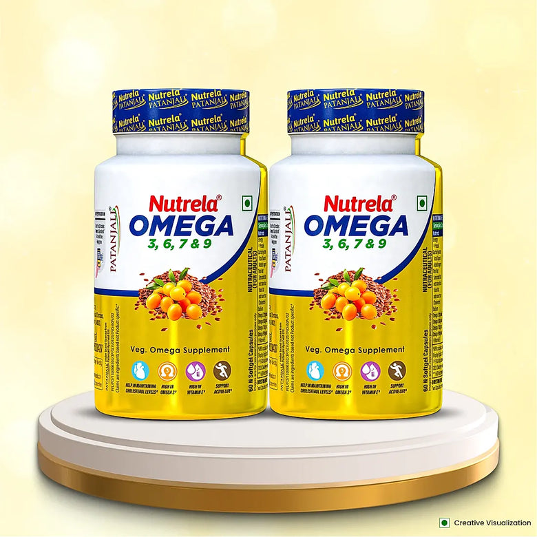 Patanjali Nutrela Organic Omega 3, 6, 7, 9 Capsules - safuroncart