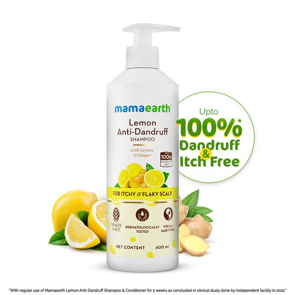 Mamaearth Lemon Anti-Dandruff Shampoo For Itchy & Flaky Scalp - Safuron