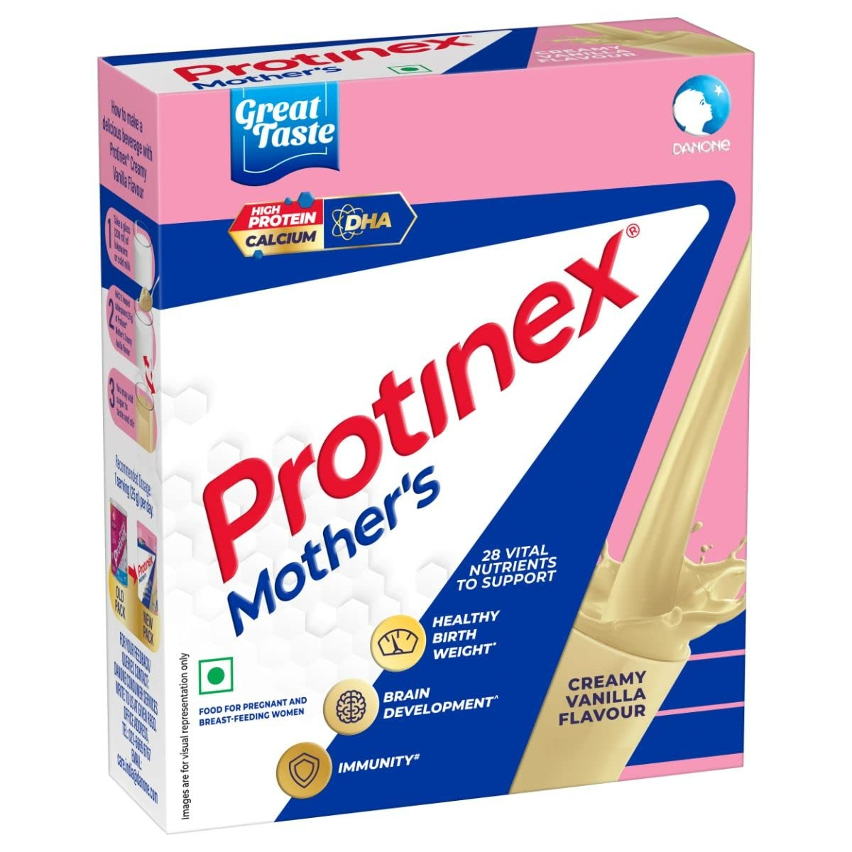 Protinex Mother's Nutritional Mix - Creamy Vanilla Flavour | With 28 Vital Nutrients to Support Healthy Birth Weight, Brain Development & Immunity Protinex