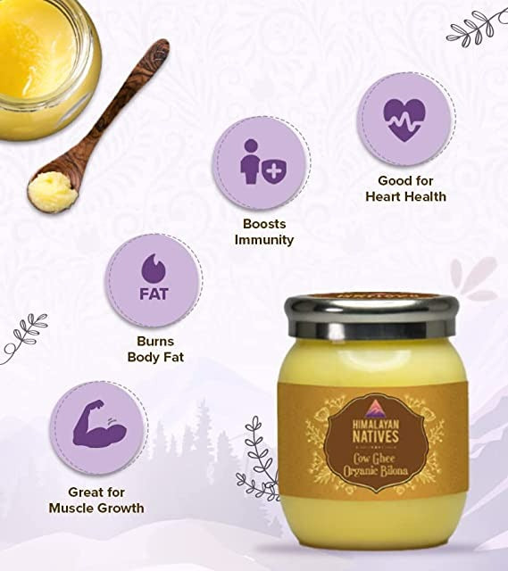 Himalayan Natives Organic Cow Bilona Ghee | Made From Grass Fed Cow's Milk | Organic Ghee Himalayan Natives