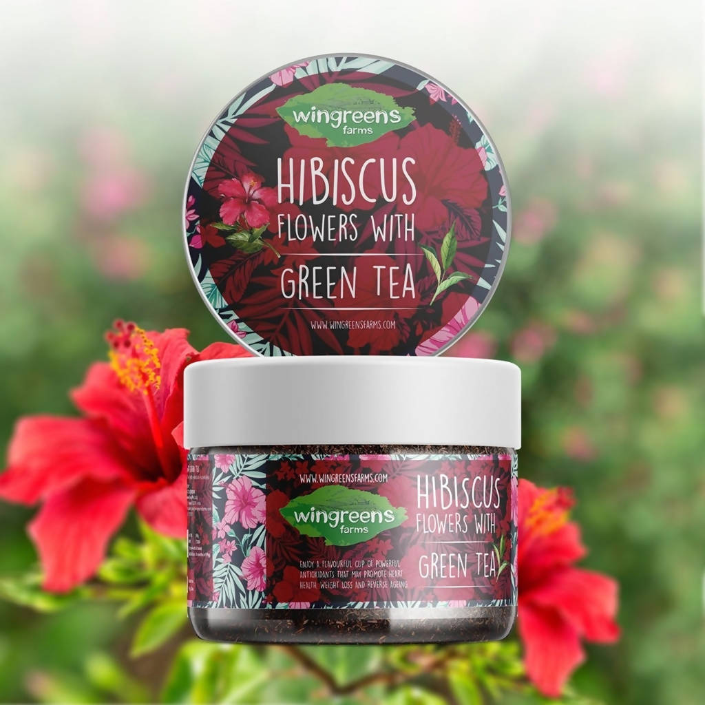 Wingreens Farms Hibiscus Flowers With Green Tea Wingreens Farms