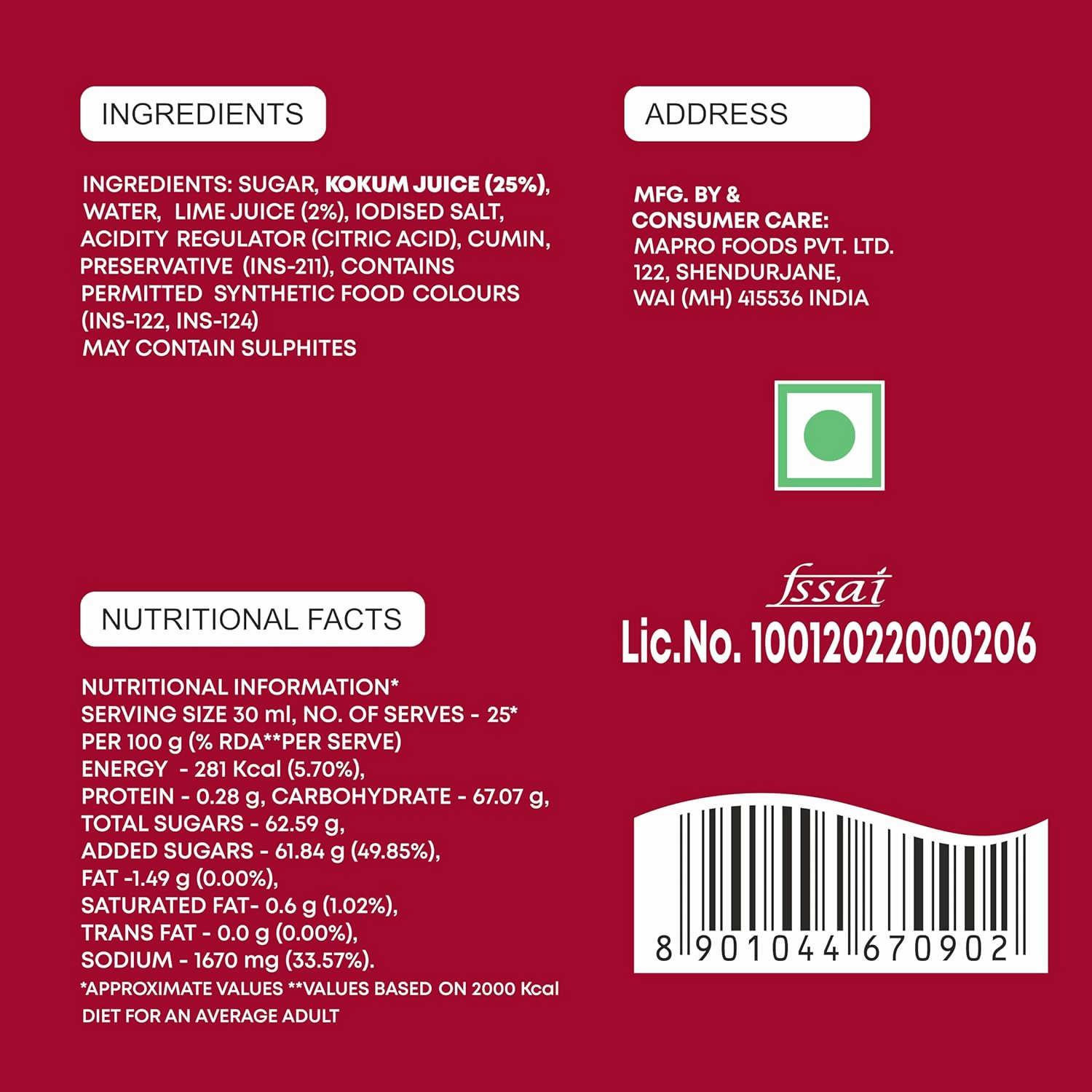 Mapro Kokum Crush Mapro
