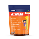 Gritzo SuperMilk Height+ Health Drink for 10-12y Girls - Double Chocolate Flavor Gritzo
