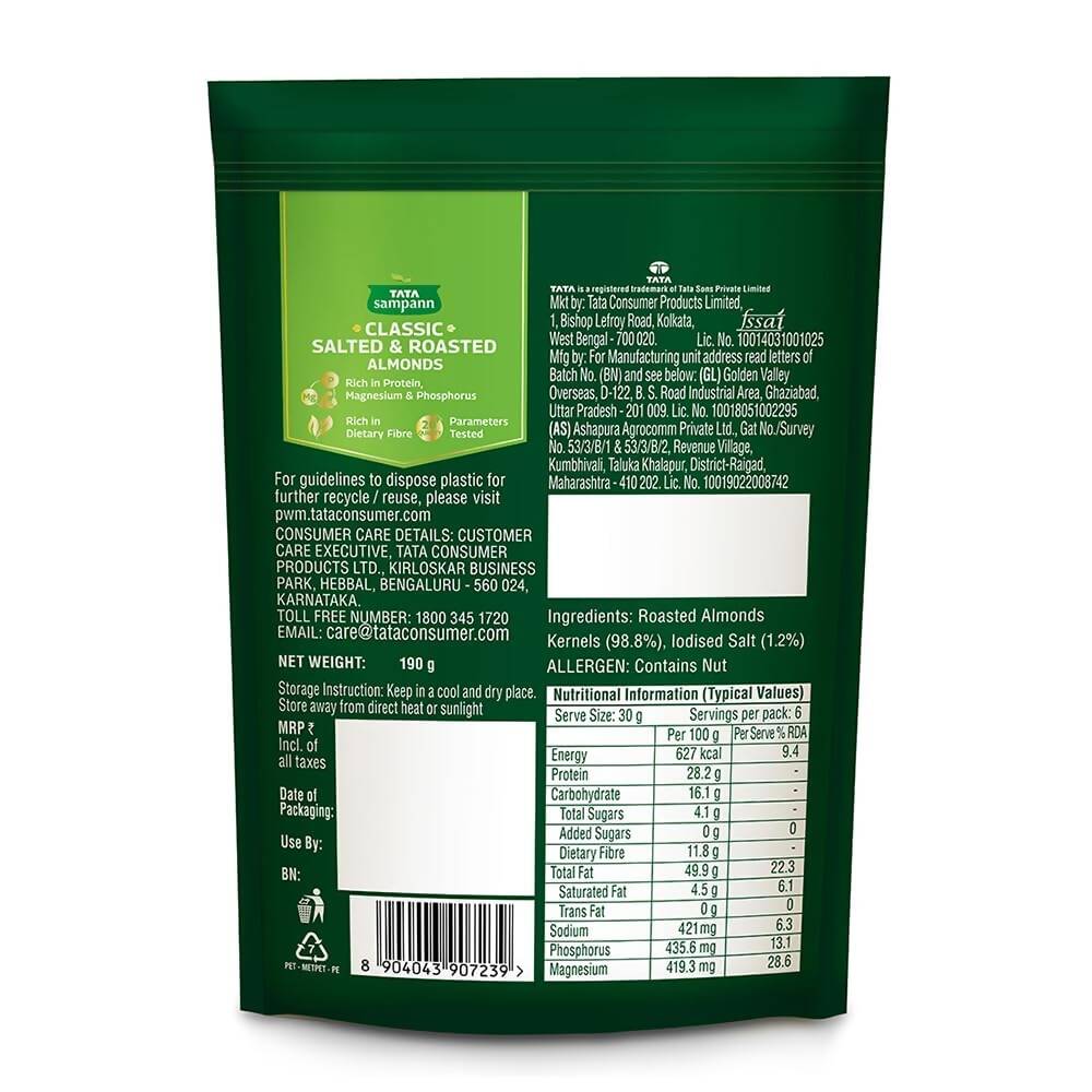 Tata Sampann Classic Salted & Roasted Almonds Tata