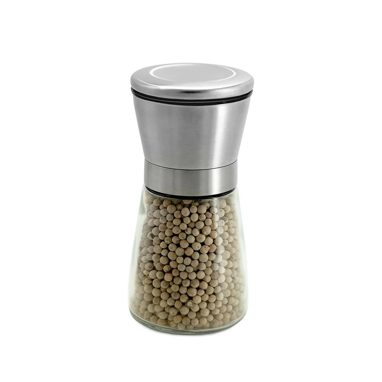 LocoKerala Tellicherry White Peppercorns with Grinder LocoKerala