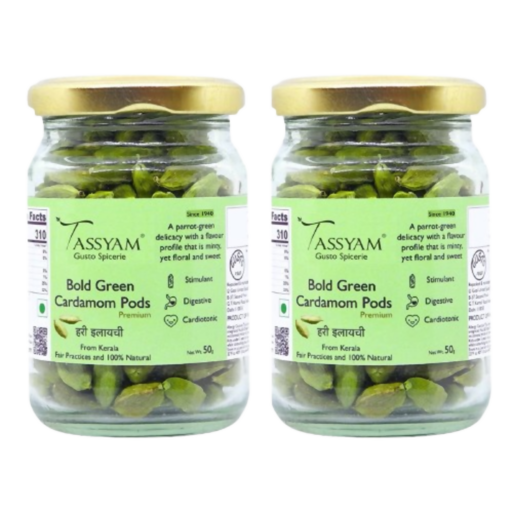 Tassyam Organics Fine Green Cardamom Pods - Safuron
