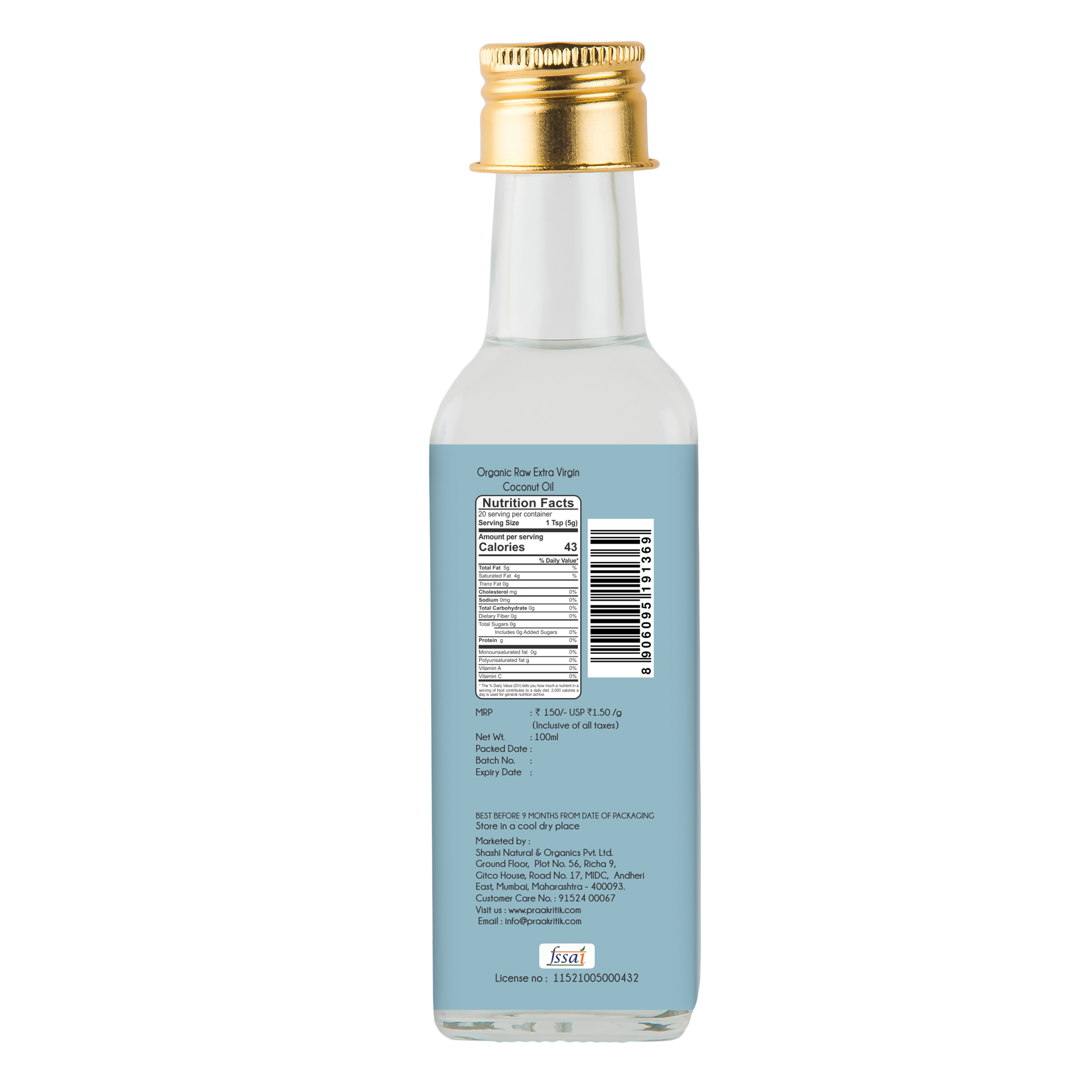 Praakritik Organic Extra Virgin Coconut Oil Praakritik