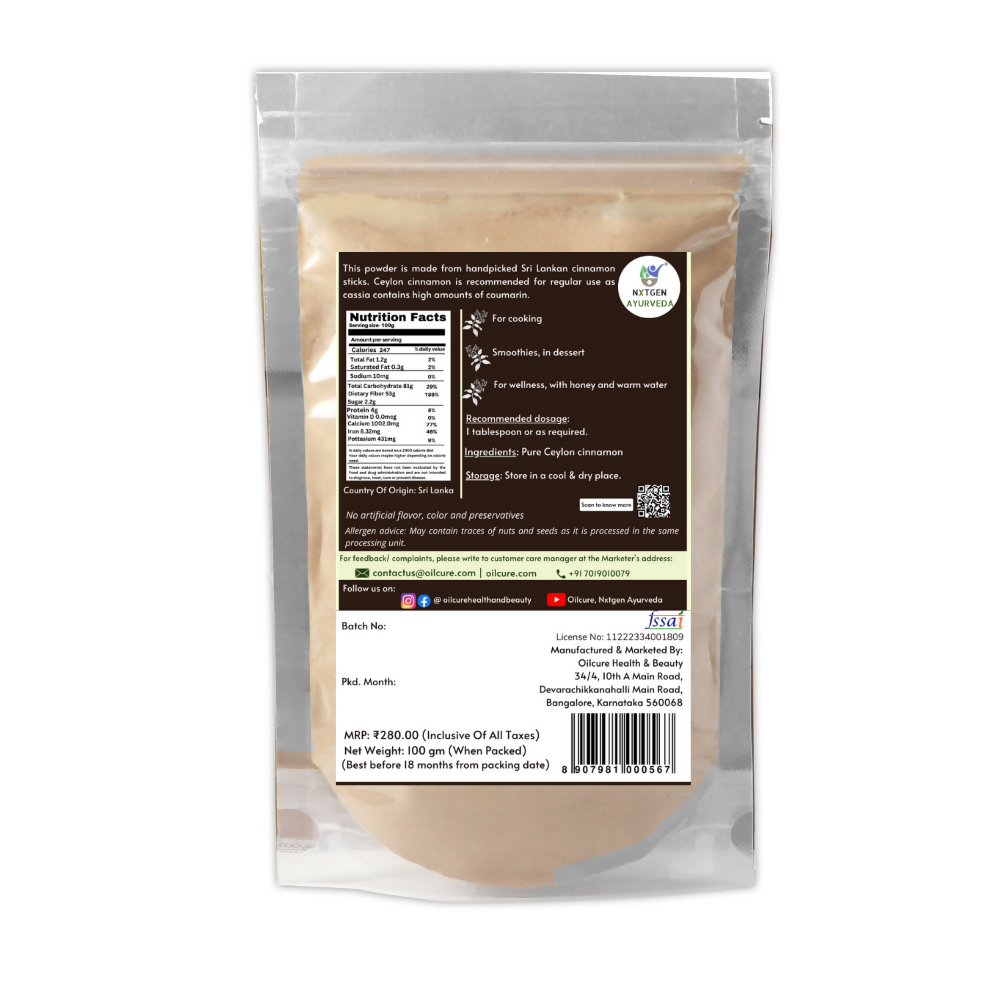 Nxtgen Ayurveda Ceylon Cinnamon Powder Nxtgen Ayurveda