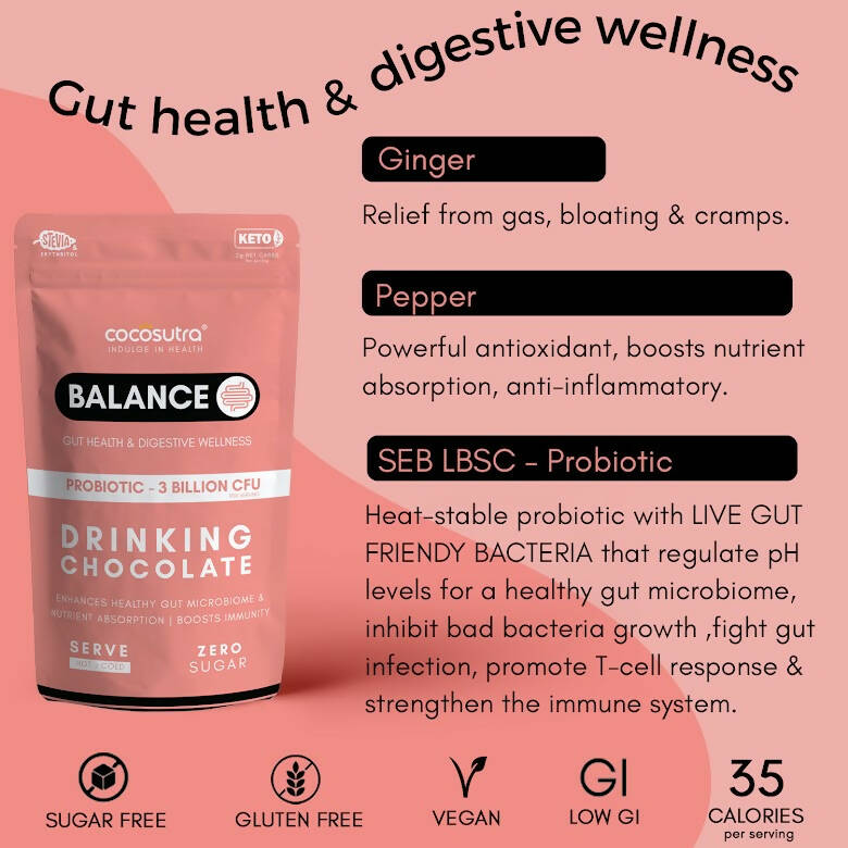 Cocosutra Lite - Balance- Sugar Free Drinking Chocolate Mix Cocosutra